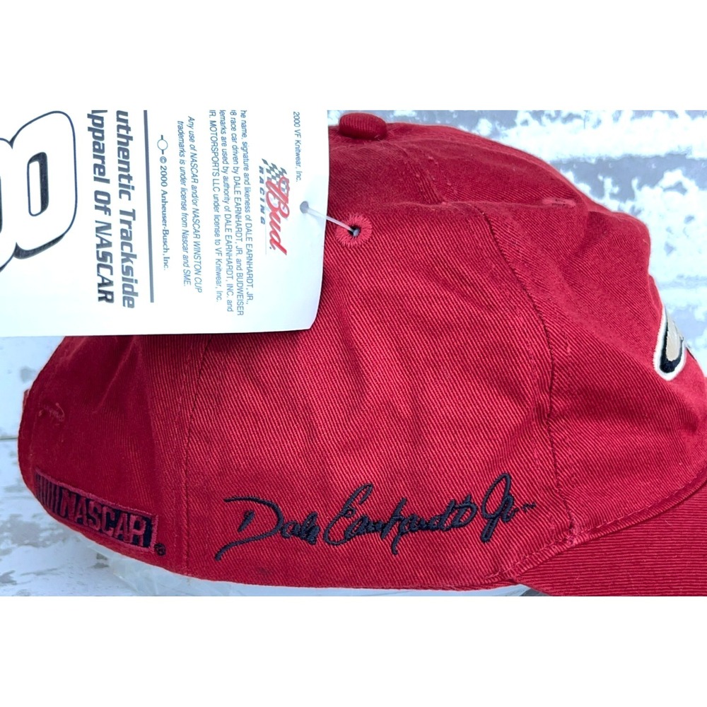Vintage Dale Earnhardt Jr Hat Cap Strap Back Budweiser Nascar Racing Y2K BUD NOS - Picture 5 of 10